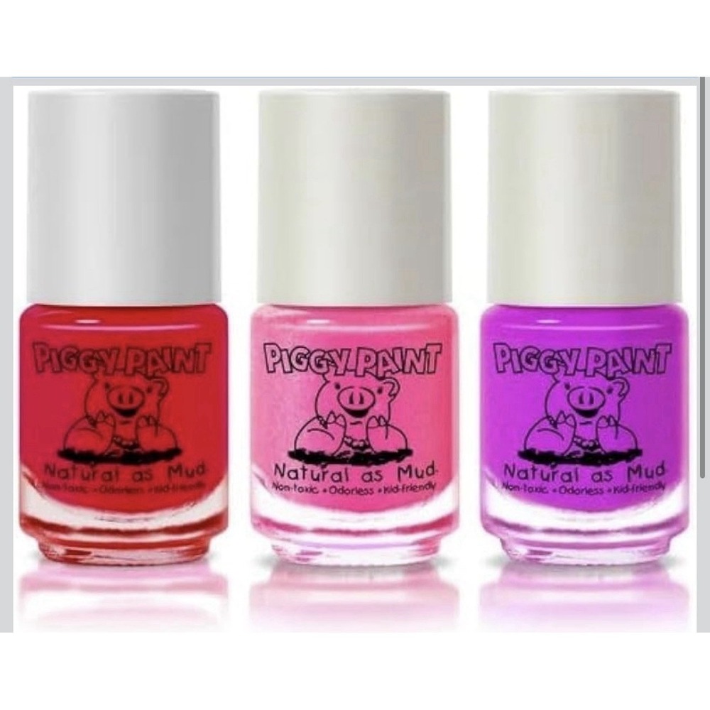 Piggy Paint Nail Polish Kid Friendly 3 Colors Non-toxic Scented Water-based